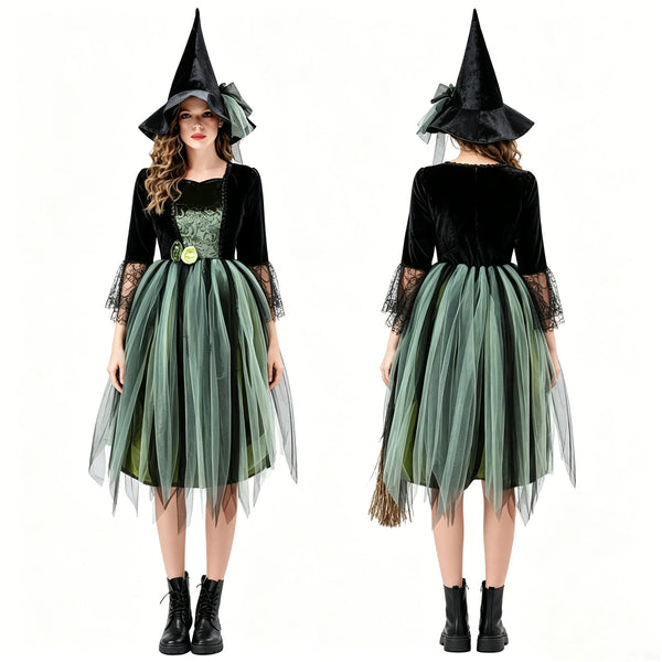 Halloween Carnival Witch Adult Women Costume Gothic Vampire Long Sleeve Dress Cosplay Party Costumes - product image 1