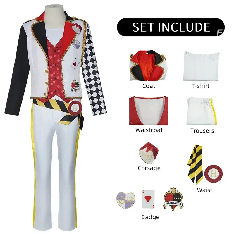 Twisted Wonderland Ace Trappola Costume Deuce Adult Uniform Anime Trey Halloween Cater - C Costume / L