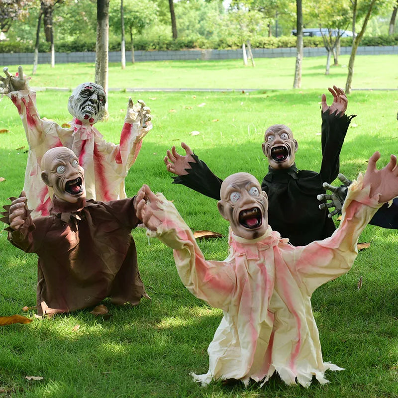 Halloween Voice Control Luminous Sound Large Size Ground Insertion Swinging Ghost Decoration Terrifying and Scary Scene Prop