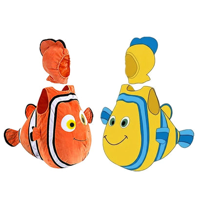 Kids Yellow Fish Costume Cute Clownfish Outfit with Hat Tail for Halloween Performance - 01 / M