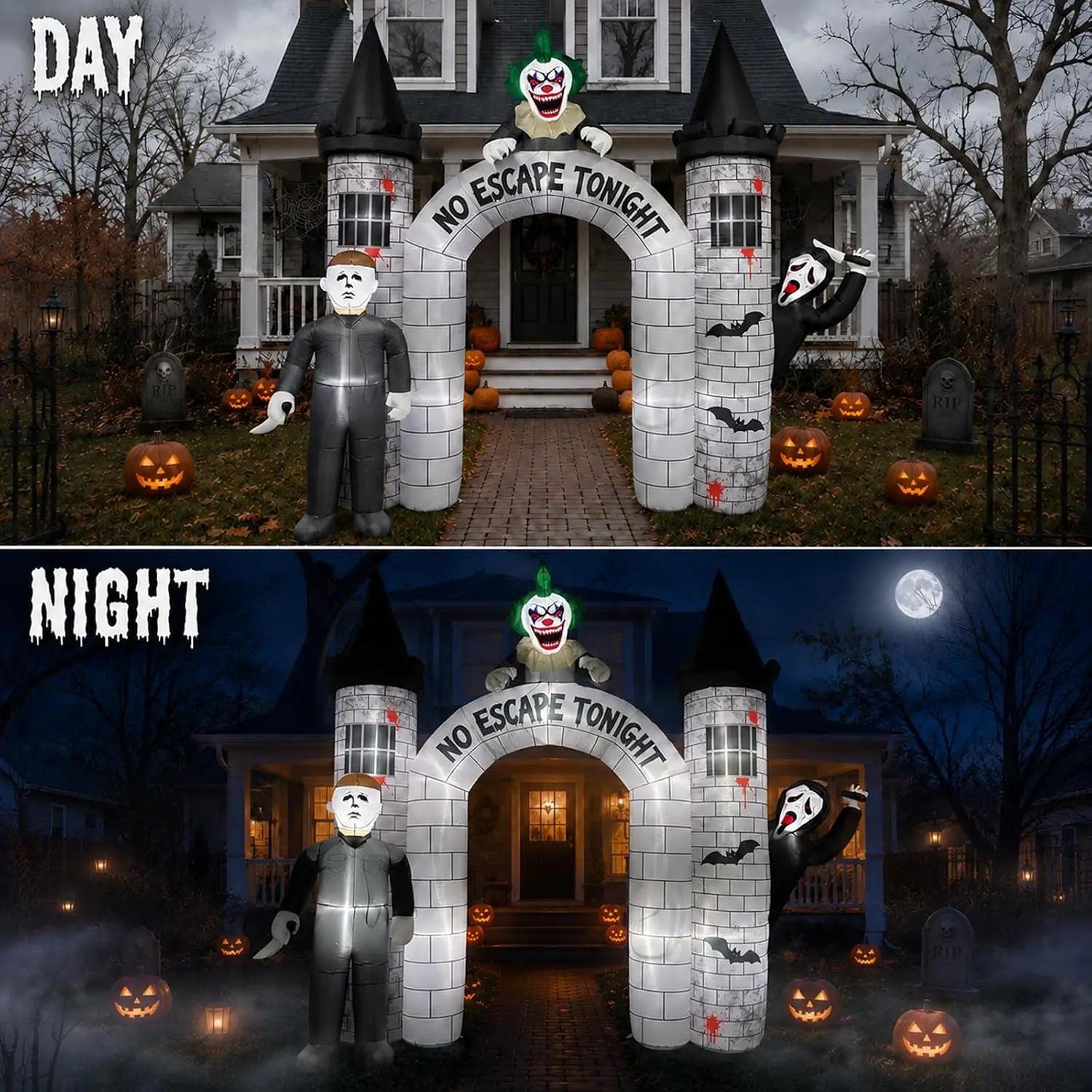Outdoor Archway Inflatable with Built-In LEDs | 10FT Blow Up Arch for