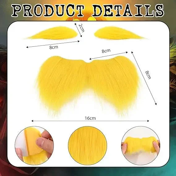 Halloween Jumpsuit Orange Costume Yellow Moustache and Eyebrow Baring Orange Bodysuit - Orange / kids 59.1 in (150 cm)