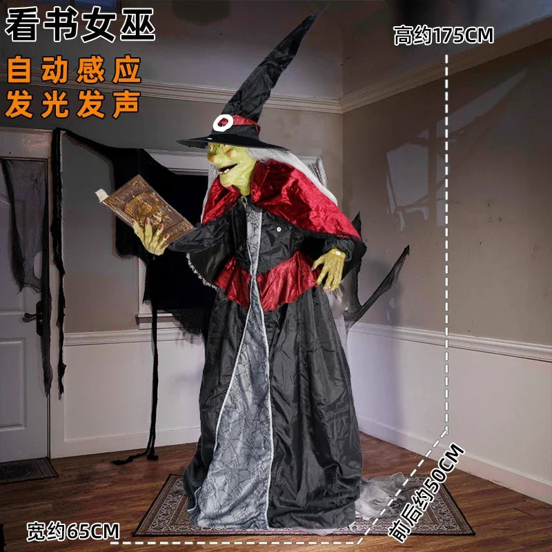 Decoration Large Electric Skull Sensing Sound Ghost Witch Pumpkin Man