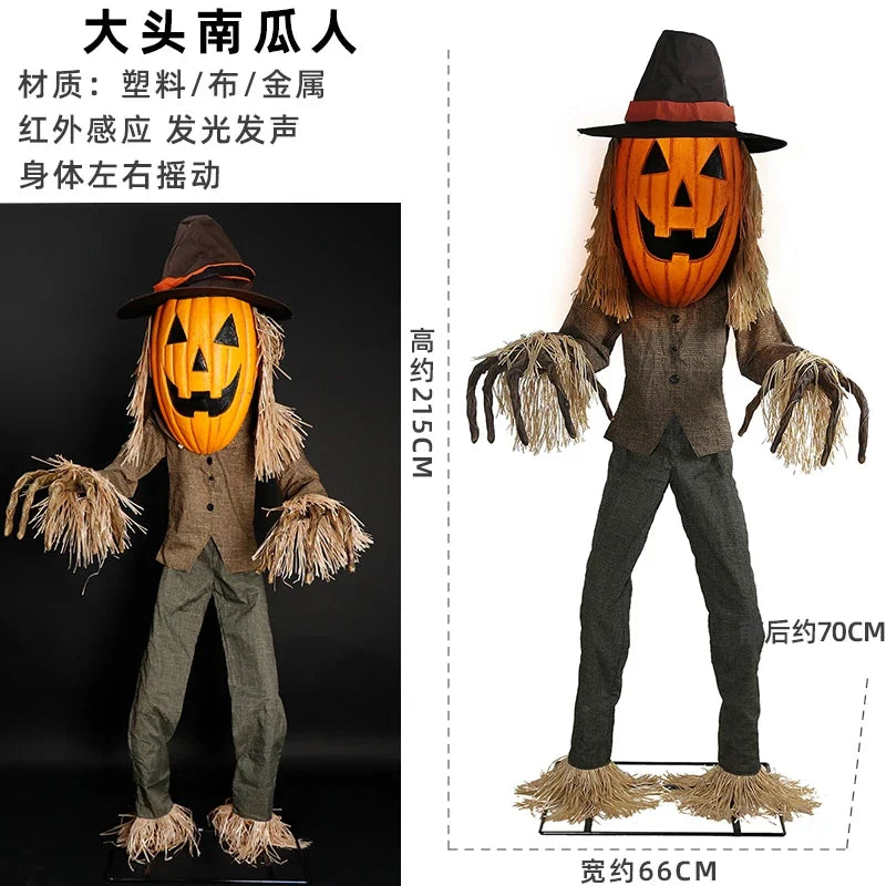 Decoration Large Electric Skull Sensing Sound Ghost Witch Pumpkin Man