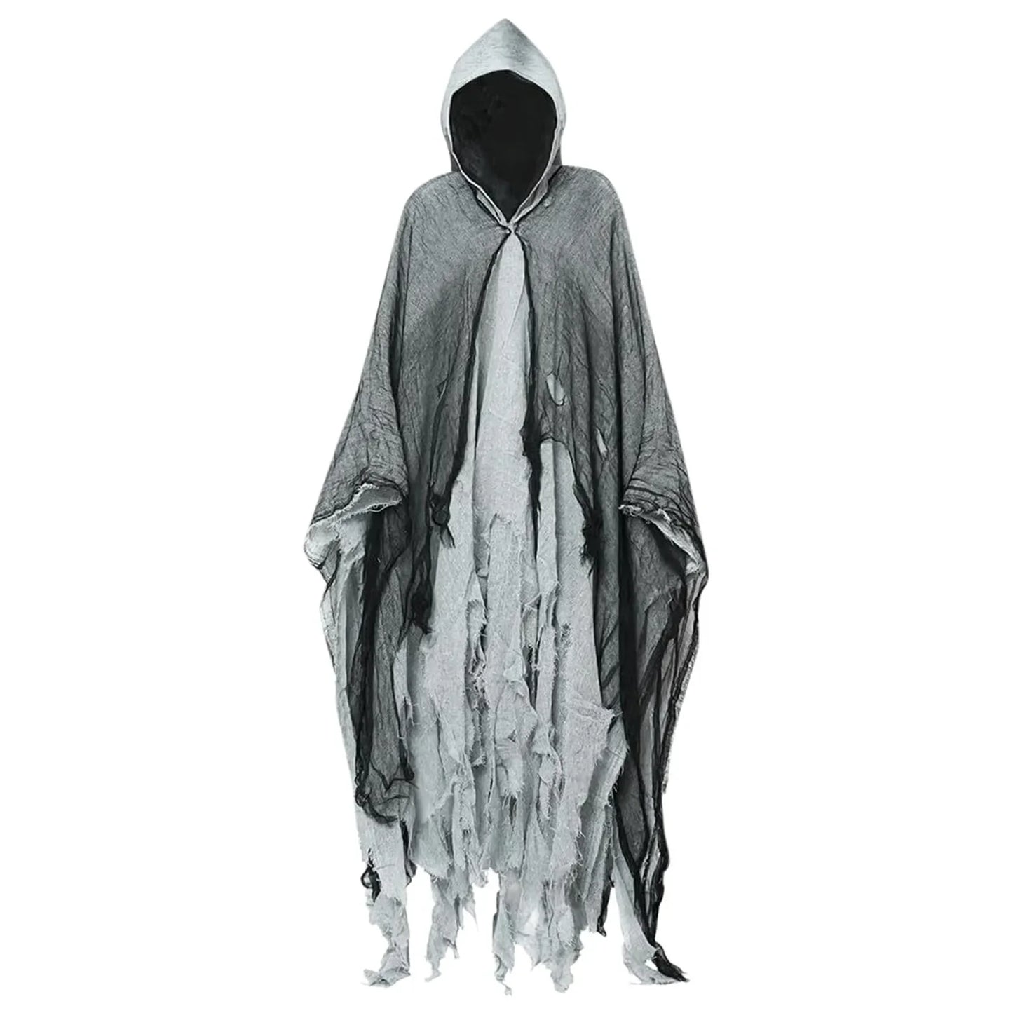Witch Costumes Halloween Adult Cloak Vampire Hooded Costume Cloak Scary Grim Reaper Dress - Coffee / One Size