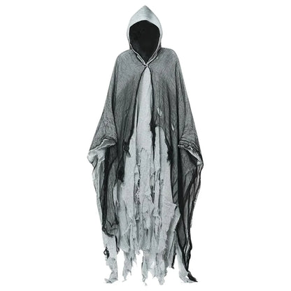 Witch Costumes Halloween Adult Cloak Vampire Hooded Costume Cloak Scary Grim Reaper Dress - Coffee / One Size