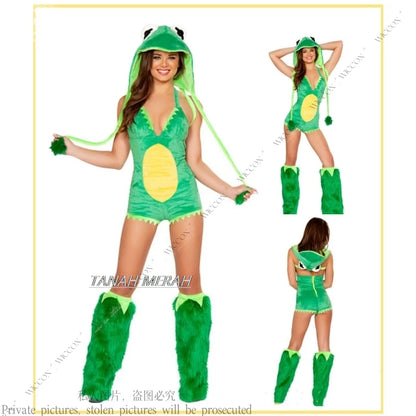 Halloween Party Frog Penguin Panda Cat Fox Monster Dinosaur Pirate Cosplay Costume Jumpsuit Woman Man Party Role Play Bunny Girl