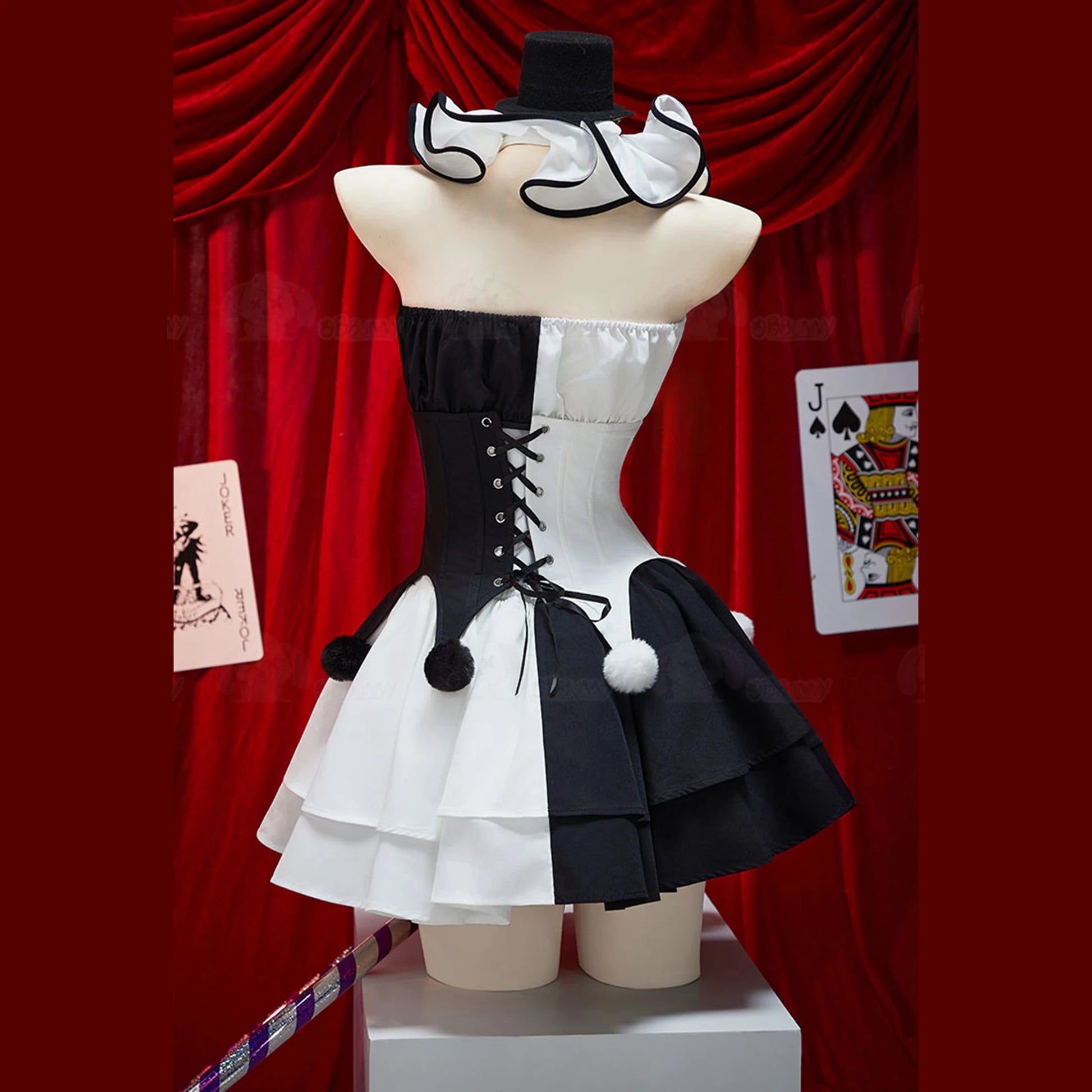 Art The Clown Cosplay Terrifier Cosplay Costumes Women Sexy Black White Dress Socks Gloves Suit Halloween - product image 3