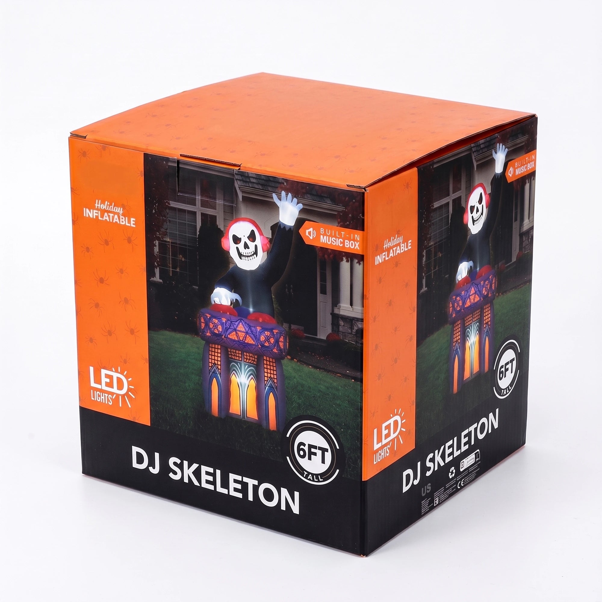 6FT DJ Skeleton Inflatable Decoration with Music Speaker & Music