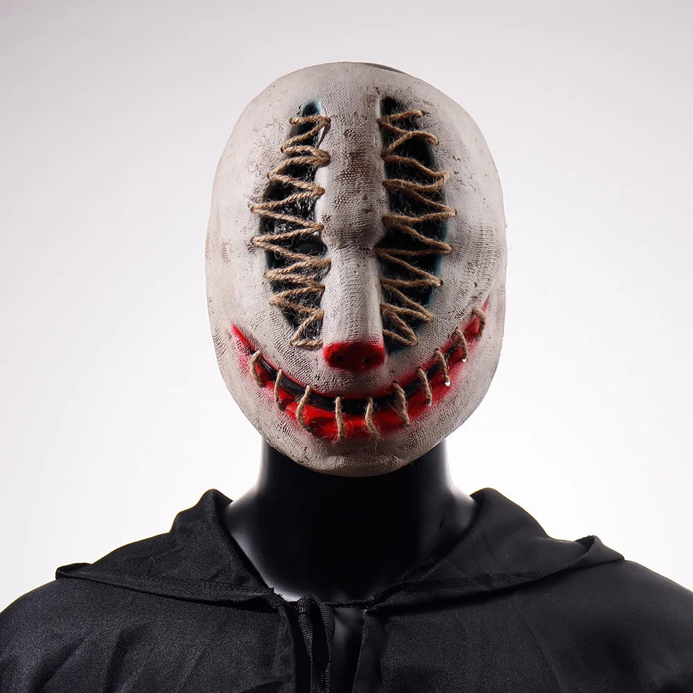 Halloween Joker Mask Costume Scary Killer Clown Half Face Latex Helmet Costume Props - joker mask 2