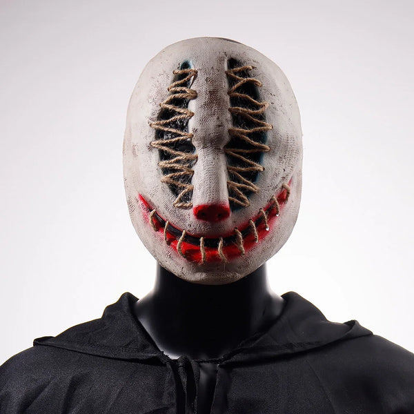 Halloween Joker Mask Costume Scary Killer Clown Half Face Latex Helmet Costume Props - joker mask 2