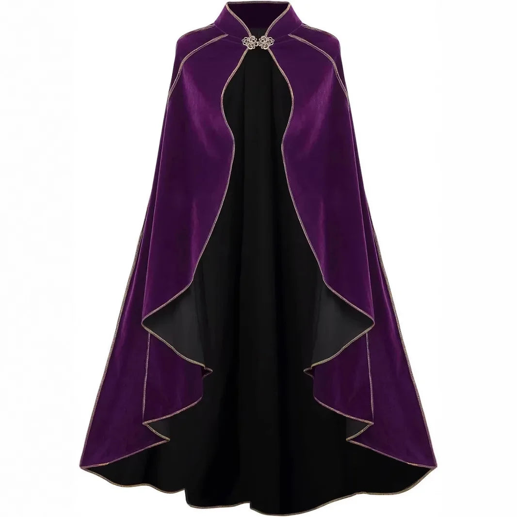 Men's Medieval Cloak Cape Shawl Pirate Robe Lord Retro Halloween Costume