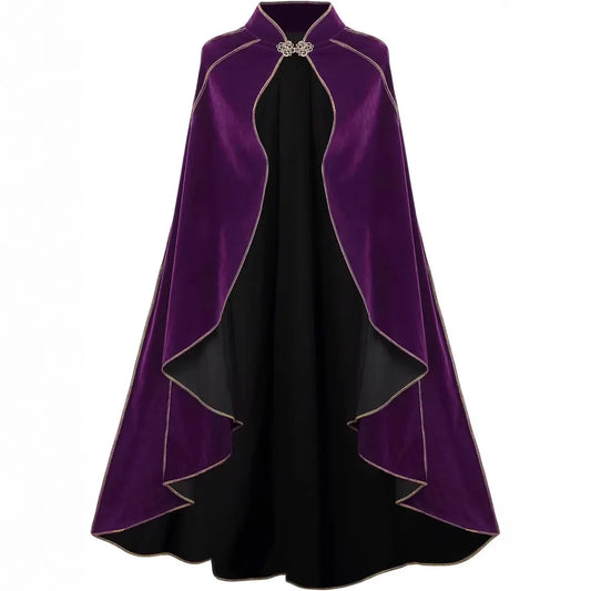 Men's Medieval Cloak Cape Shawl Pirate Robe Lord Retro Costume