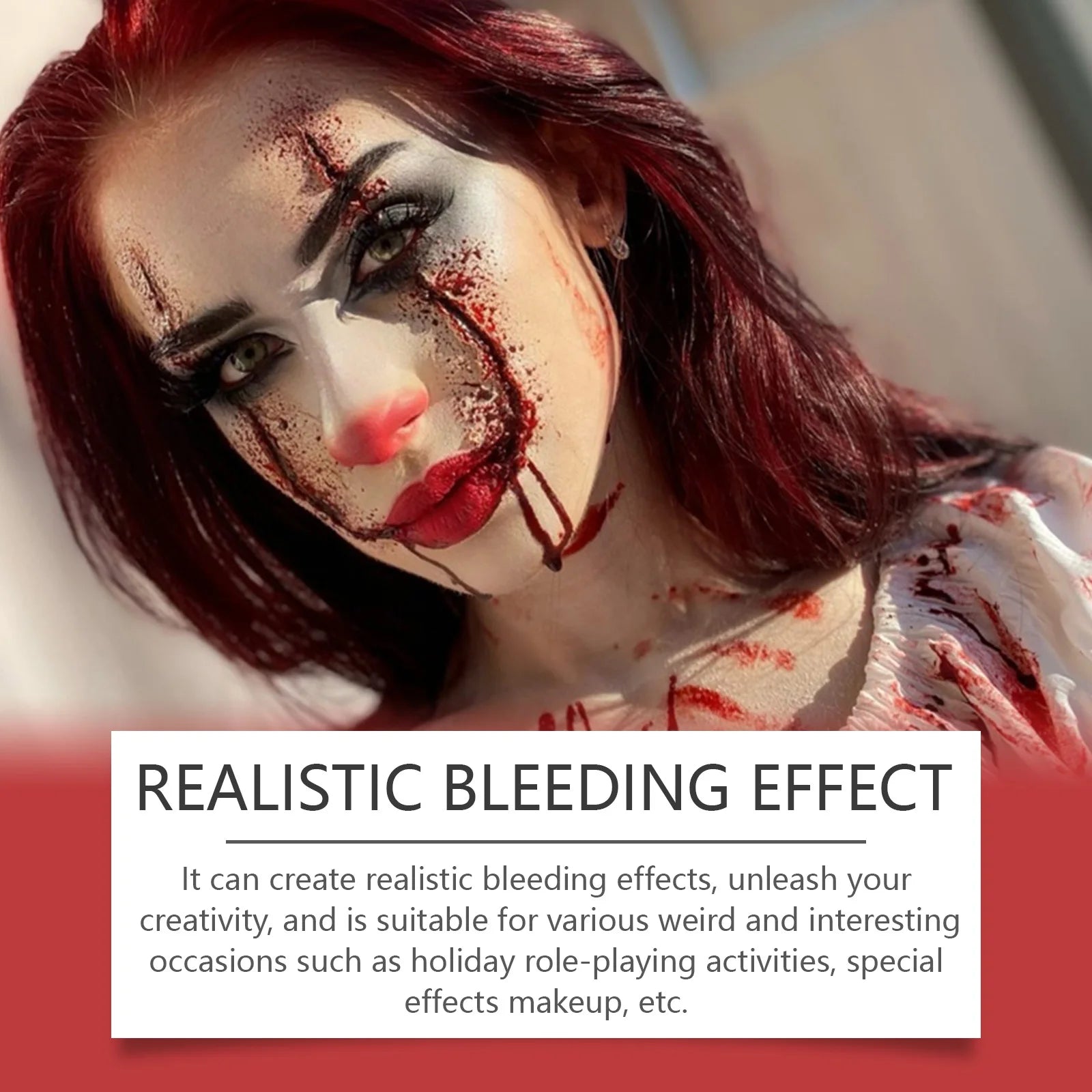 Halloween Fake Blood Makeup Kit Blood Drop Vampire Zombie Cosplay Washable Mock Blood Fake Blood Spray For - product image 3