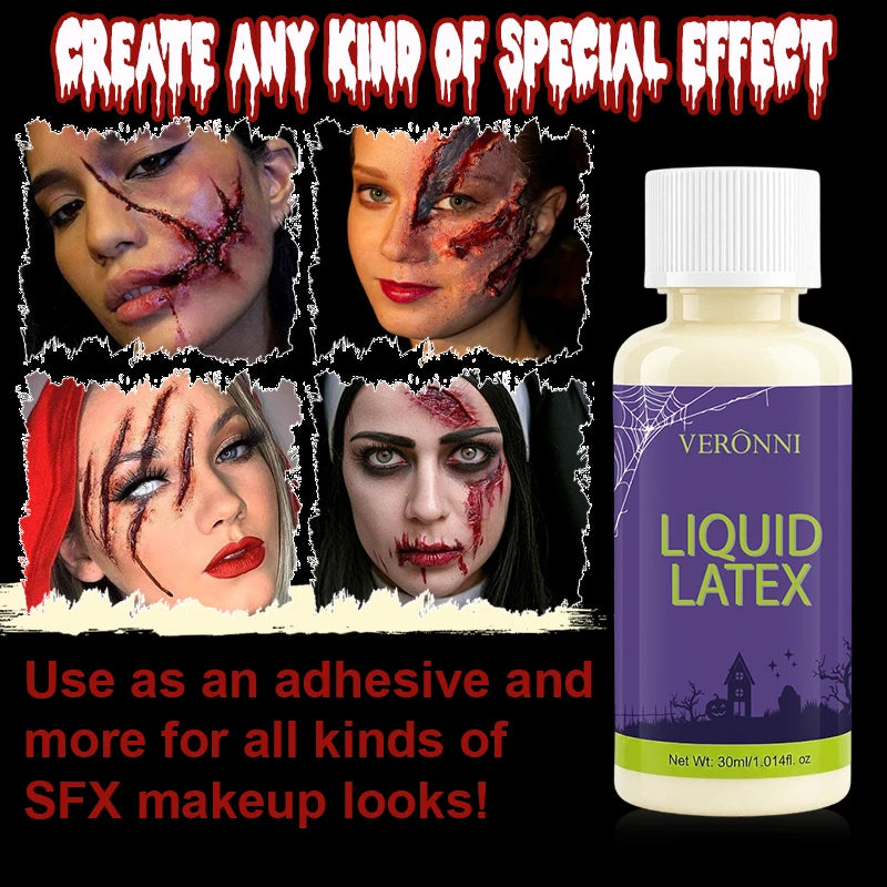 2/3pcs Liquid Latex SFX Makeup Kit Realistic Fake Skin Applicator - Realistic Wound Effects,Non-Toxic Safe - product image 2