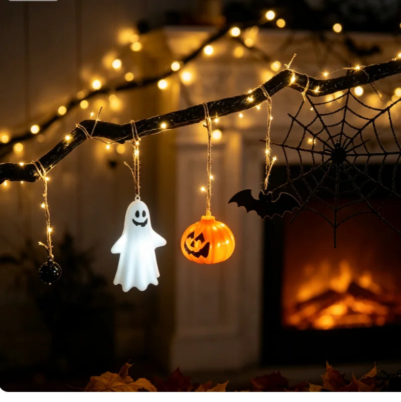 Luminous Witch Broom Halloween Glowing Door Hanger Spooky Decoration Festive - product image 6