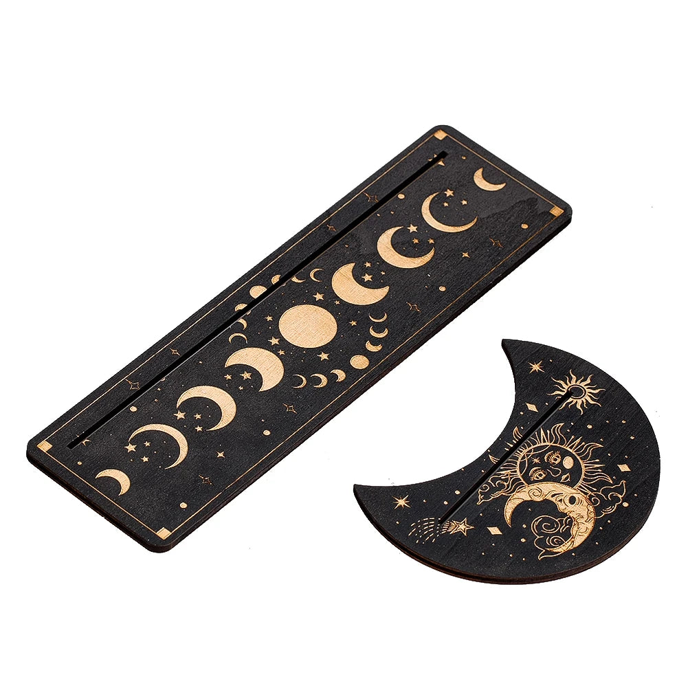 Sun & Moon Wooden Tarot Card Display Stand – 2 Piece Set