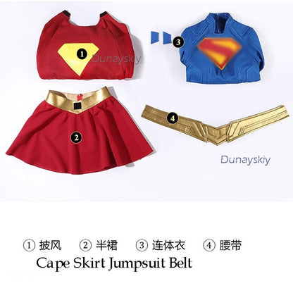 Kara Cos Superhero Cosplay Cape Skirts Fullset Clothing girl Anime Manga 2026 New Halloween Carnival Women Roleplay Uniforms