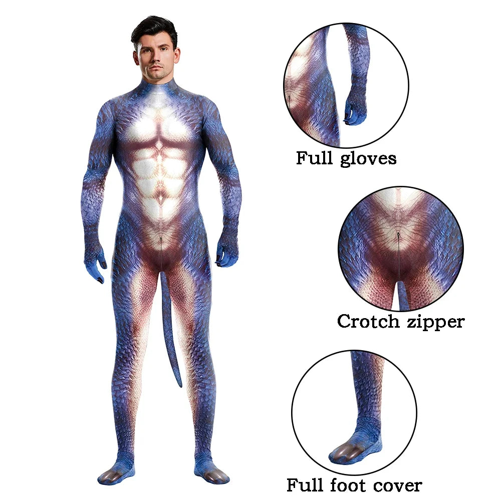 Full Cover Elastic Zentai Pet Suit Jumpsuit Print Catsuit Bodysuits Tail Purim Pet - 1016 / XXXL