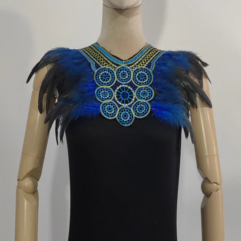 Halloween party costume, collar, scarf, Gothic feather collar and shoulders, witch role-playing available for - product image 8