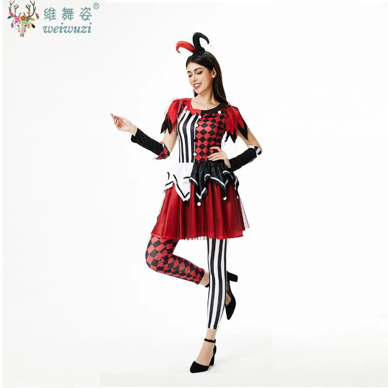 Halloween Costume Adult Women Clown Cosplay Costume Circus Stage Perfermance Fancy Clothing Naughty Joker - product image 4