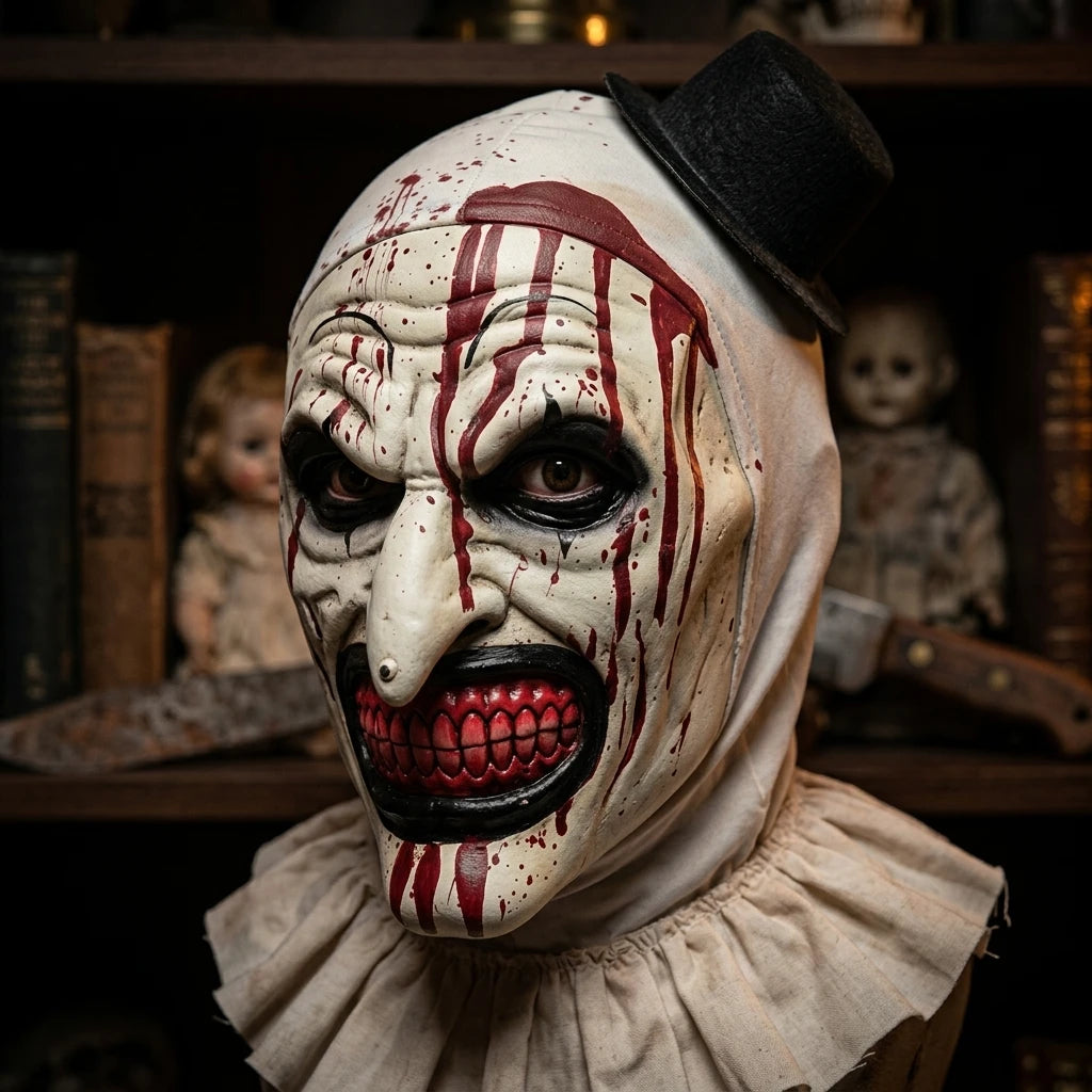 Halloween Horror Clown Mask Terrifier Art the Clown Costume Full Head Mask with Blood - View 2