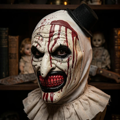 Halloween Horror Clown Mask Terrifier Art the Clown Costume Full Head Mask with Blood - View 2