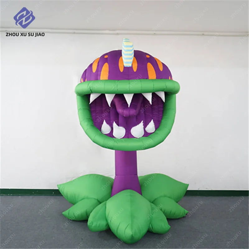 Giant Inflatable Man Eating Flower Plant Model, Terrifying Man Eating Flower Plant Theme Event Decoration
