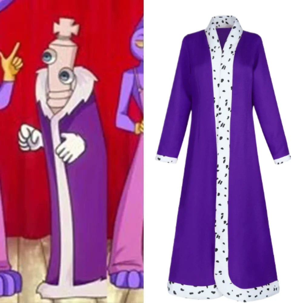 The Amazing Digital Circus Kinger Cosplay Costume Purple Red Long Robe for Adults Kids Fantasy Halloween Cloak - product image 2