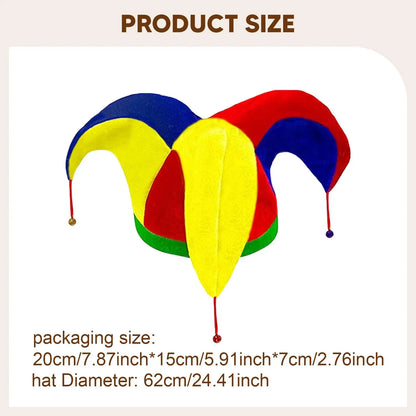 Clown Hat Multicolor Funny Women Men Mardi Gras Party Hat for Halloween Masquerade Party Clown Costume Cosplay - product image 6