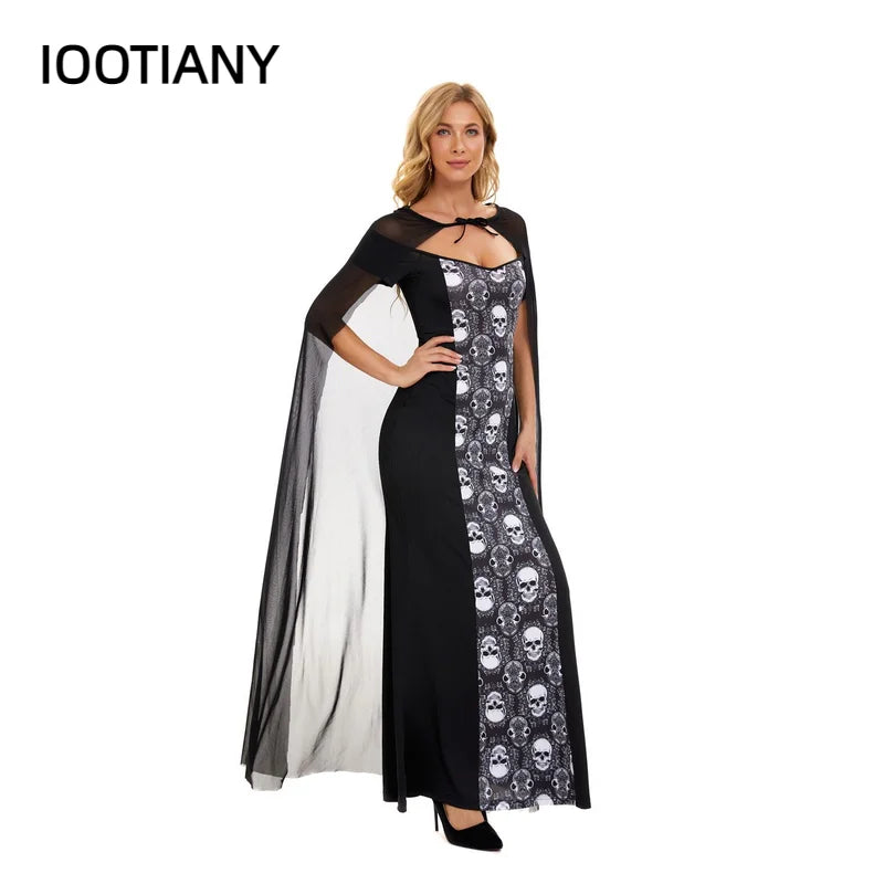 Women's Medieval J Cos Masquerade Skull Skeleton Ghost Gothic Costume - alternate view 3