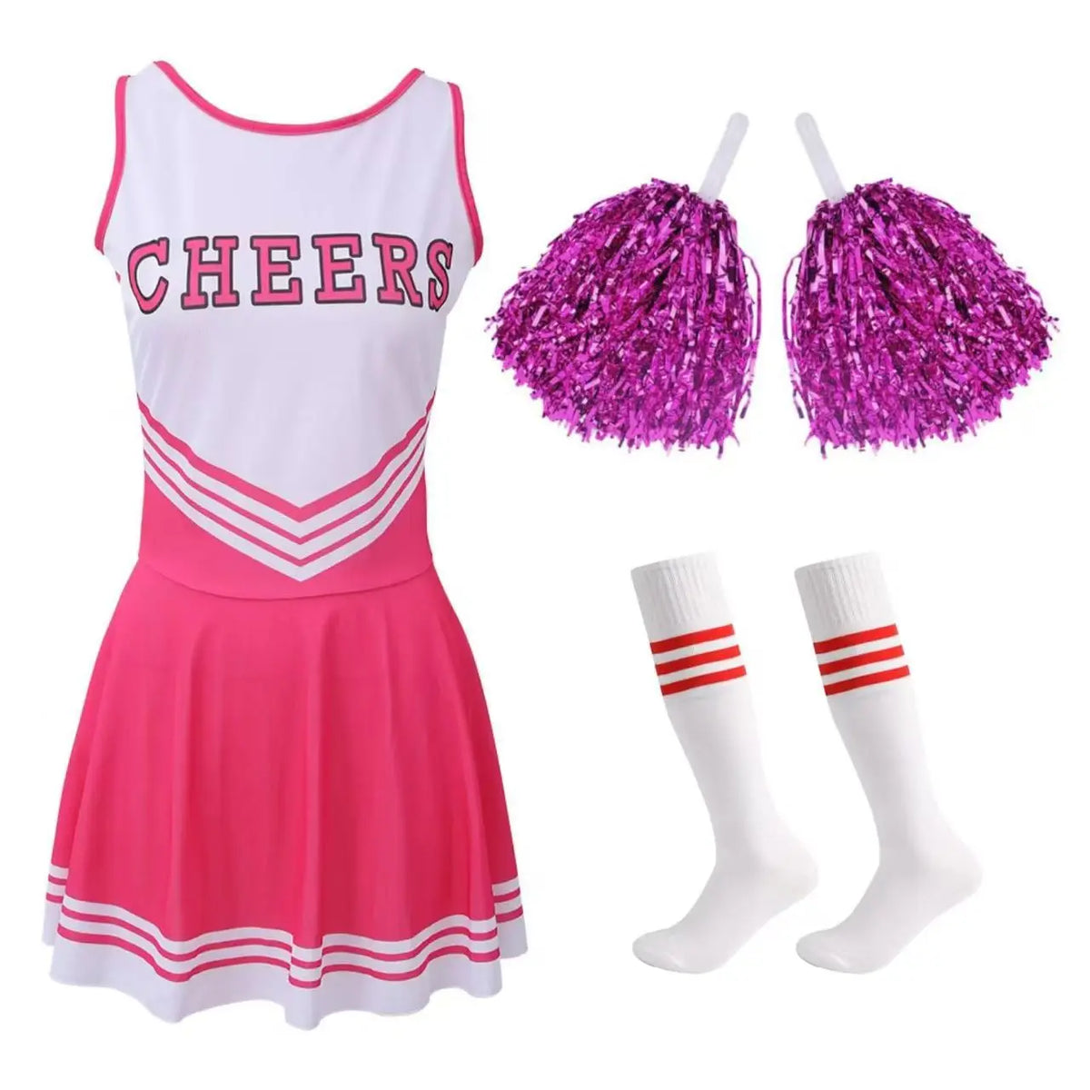 Cheerleading Dance Costume For Women Sleeveless V Neckline Letters Printed Crop Top