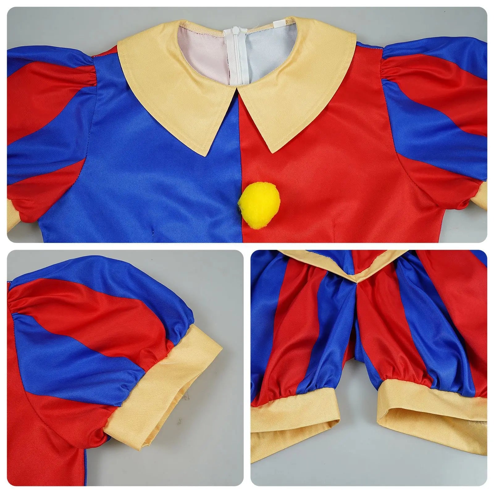 The Amazing Digital Circus Pomni Costume Women Kids Clown Outfit Halloween - Beige / M