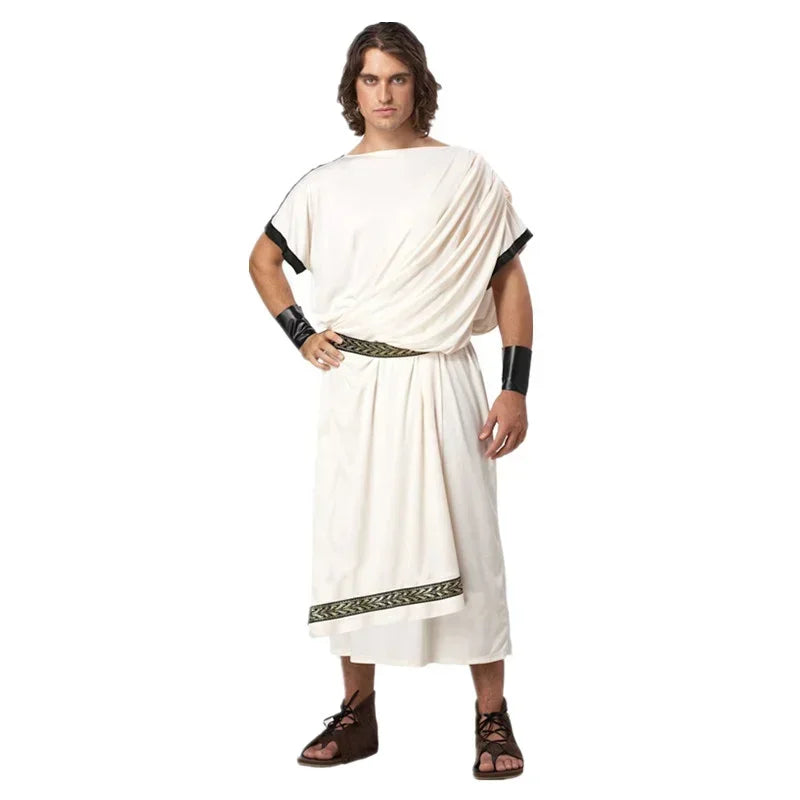 Halloween Man Women Ancient Greek Mythology Rome Toga Robe Greek Mythology God Goddess - Men-2 / XL