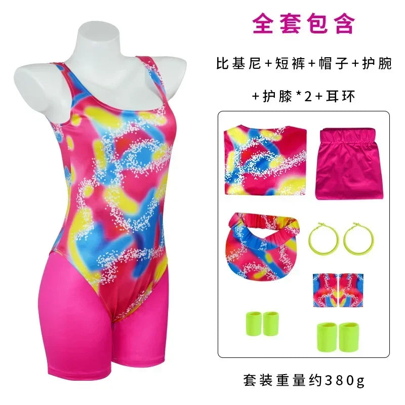 80s Workout Costume for Halloween Costume 80s 90s Workout Outfit for Adult Men's Include - barbie / S