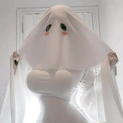 Ghostly Hooded Halloween Costume Accessory with 42cm Flowing Design and Breathable - View 6