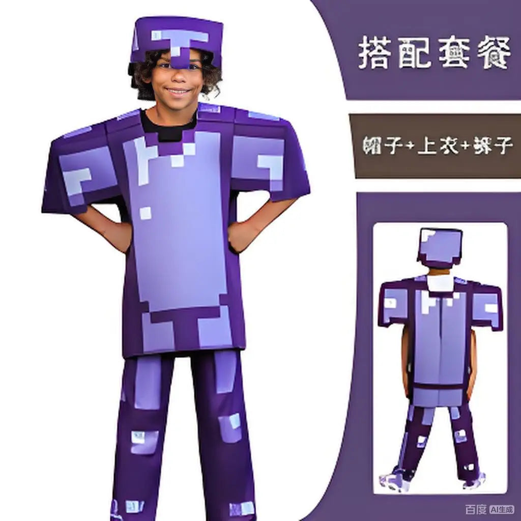 Block-World Armor Costume – Game-Inspired Kids Dress-Up
