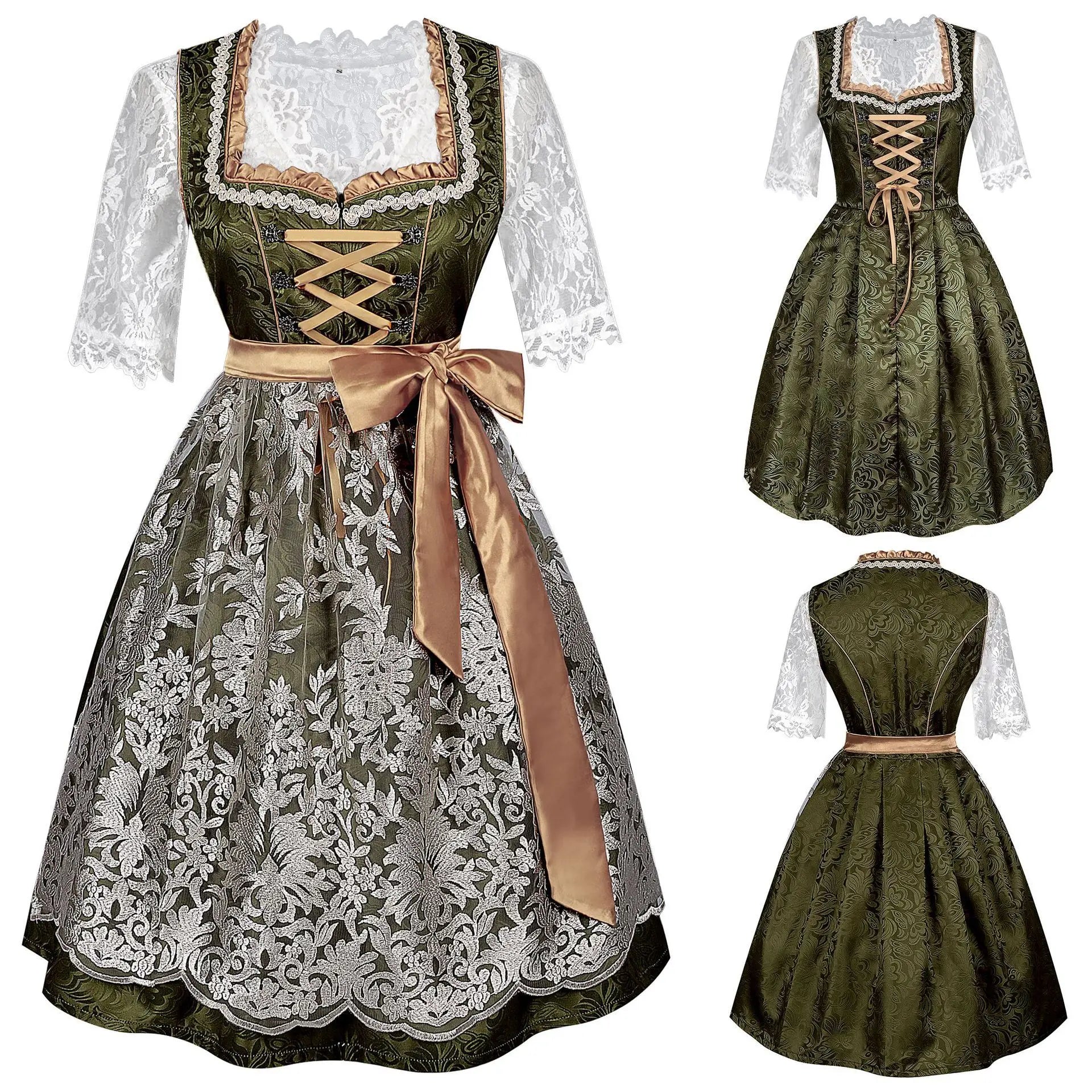 Kids' German Oktoberfest Maid Bavarian Traditional Embroidery Costume - alternate view 2