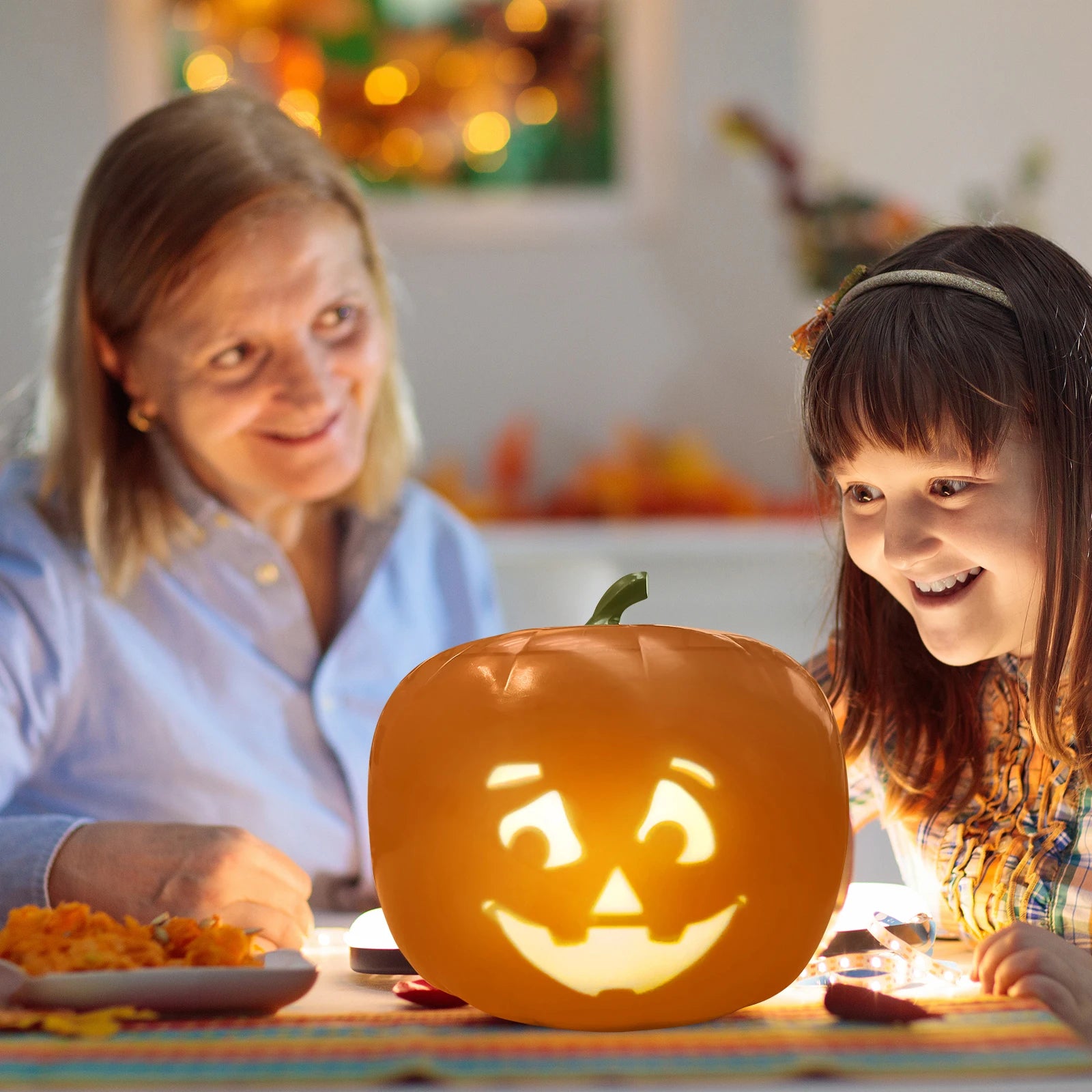 Animated Talking Pumpkin Decoration with Built-In Projector & Speaker