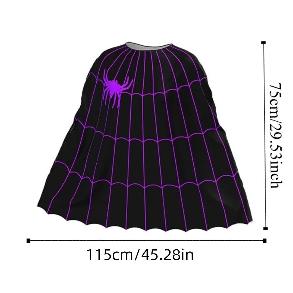 Halloween Spiderweb Ghost Cloak – Hooded Costume Cape