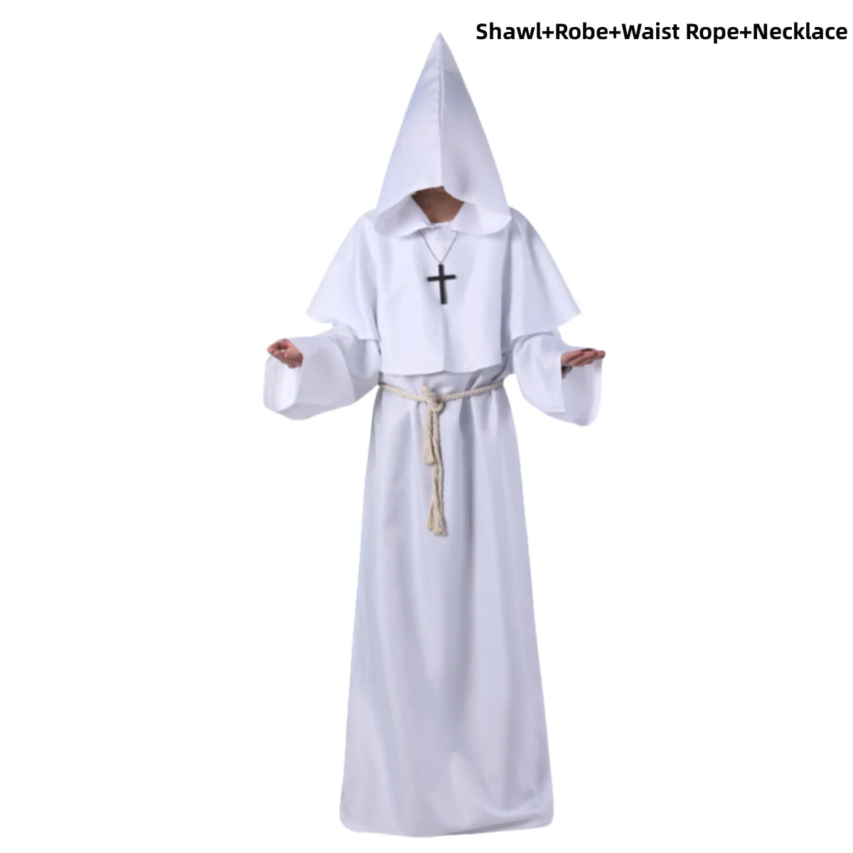 Adult Wizard Middle Ages Christian Monk Friar Priest Hooded Costume - alternate view 7