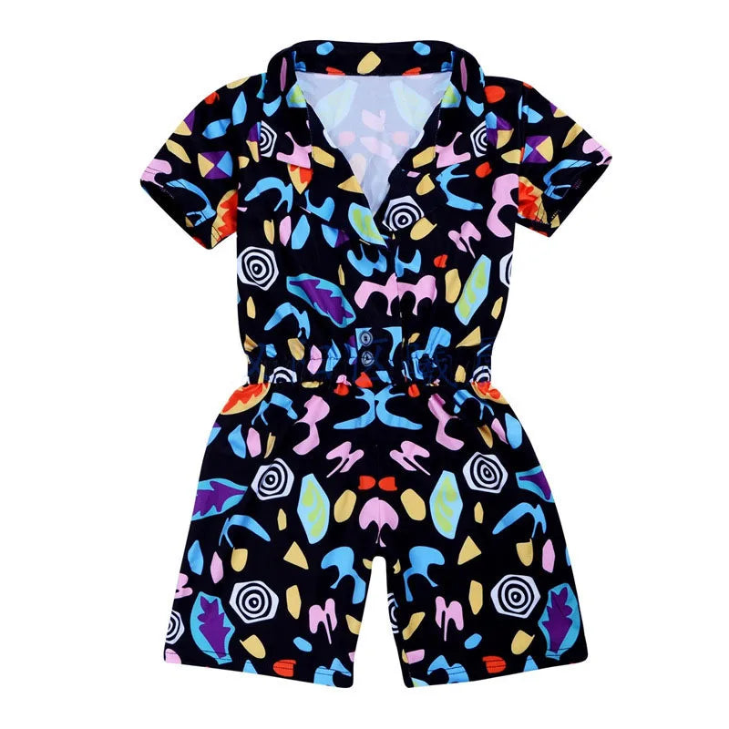Kids Retro 1980s Drama-Inspired Costume – Short-Sleeve Jumpsuit
