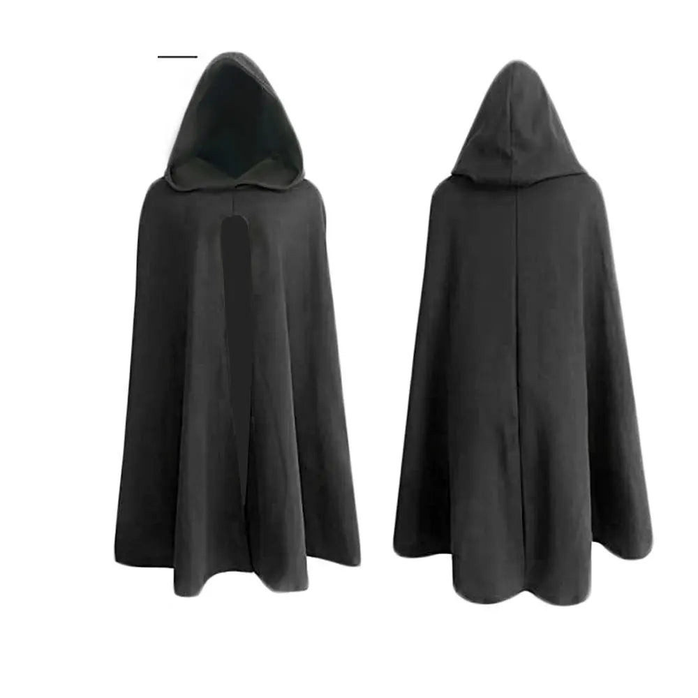 Men Medieval Ancient Hunter Ranger Costume Ancient Hooded Cloak Adult Wizard Celtics - top belt 1 / XL