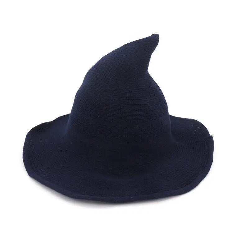 Knitted Witch Hat Pointed Wide Brim Wool Halloween Christmas Costume Party Cosplay Winter Fashion Cap for - product image 15