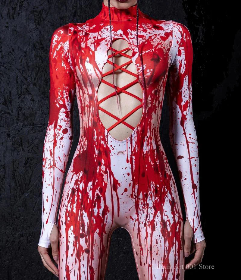 Cyberpunk Costume for Women | Sci-Fi Printed Bodysuit