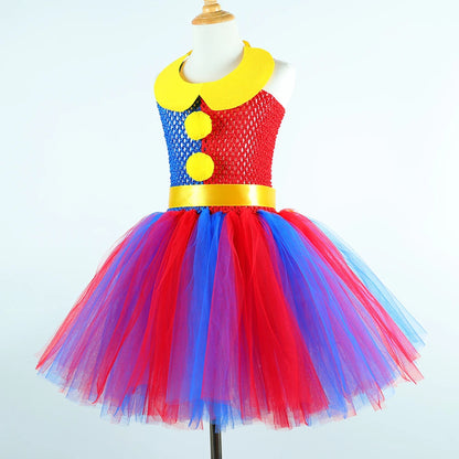 Amazing Digital Circus Pomni Costume Kids Tutu Dress Clothes Red Blue Halloween Clown Costumes Girl Fancy - product image 4