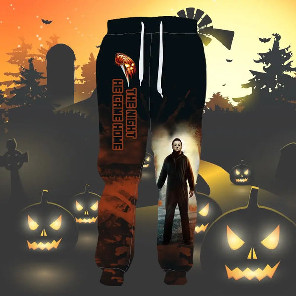 Halloween Horror Terror Movie Costume White-Mask Slasher Jason 3DPrint Men / Women Streetwear - pants / L