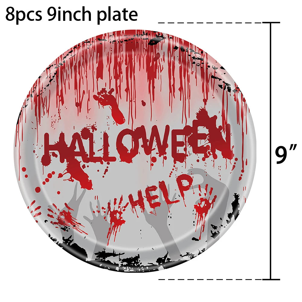 Disposable Tableware Paper Plates Napkins Cups Halloween Decoration - product image 4