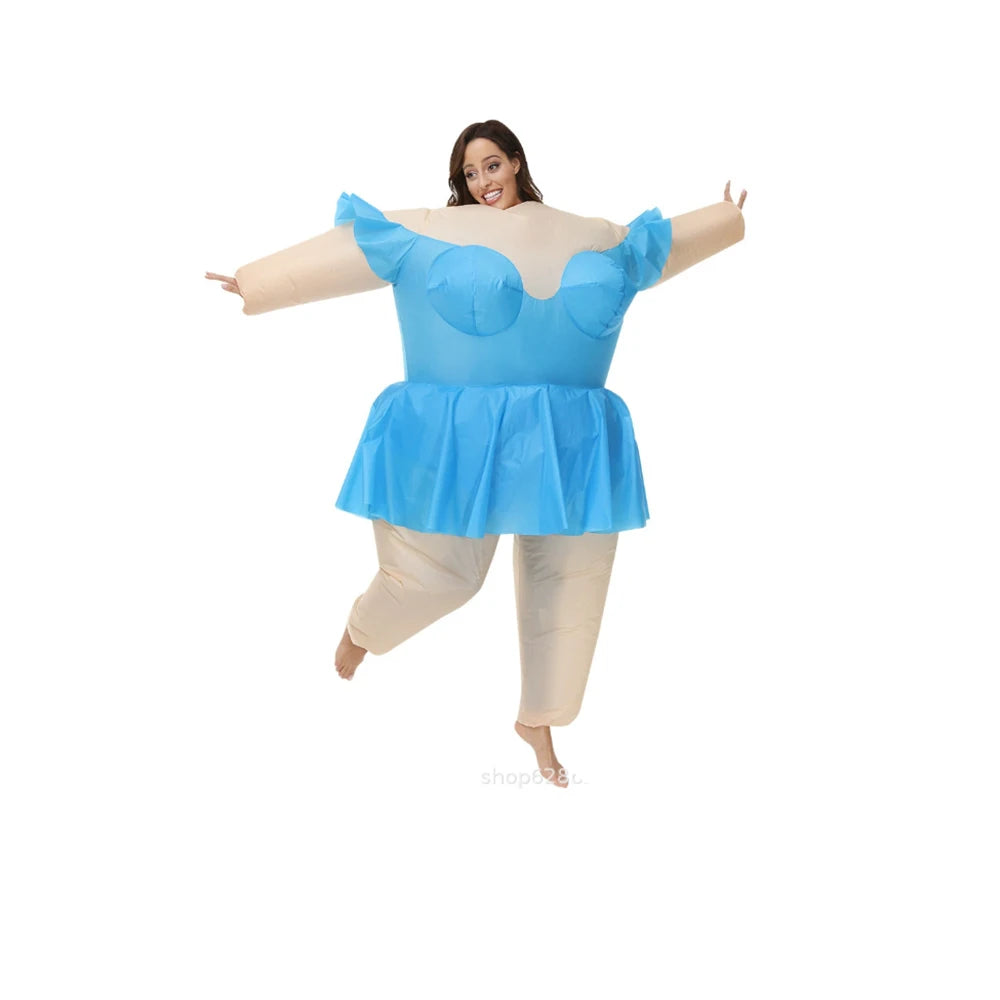 Adult Halloween Costume Handstand Clown Inflatable Costume Blow Up Pig Outfit Dress Ballet - View 23