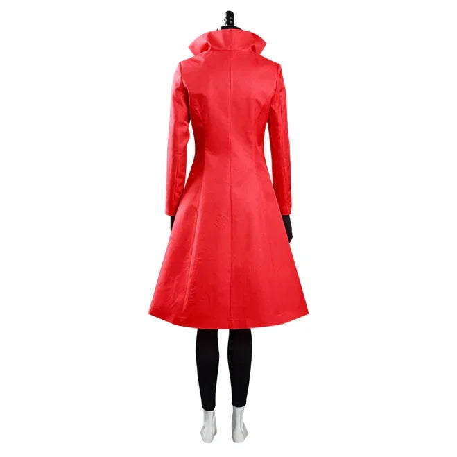 Carmen Sandiego Costume Red Dress with Hat Gloves Halloween Suit for Women's Girl - set / S